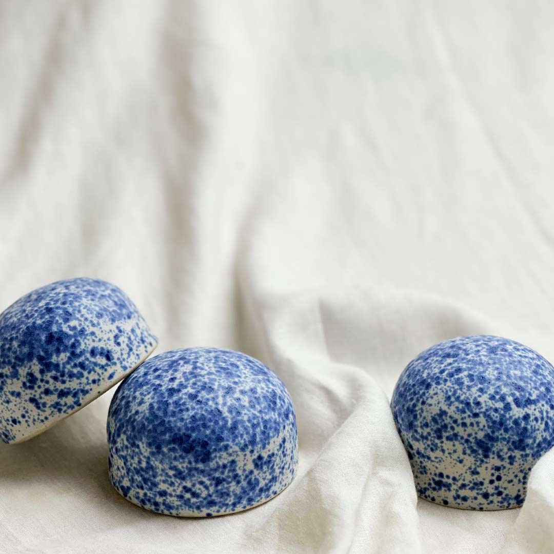 Ceramic Dome Blue Splatterware